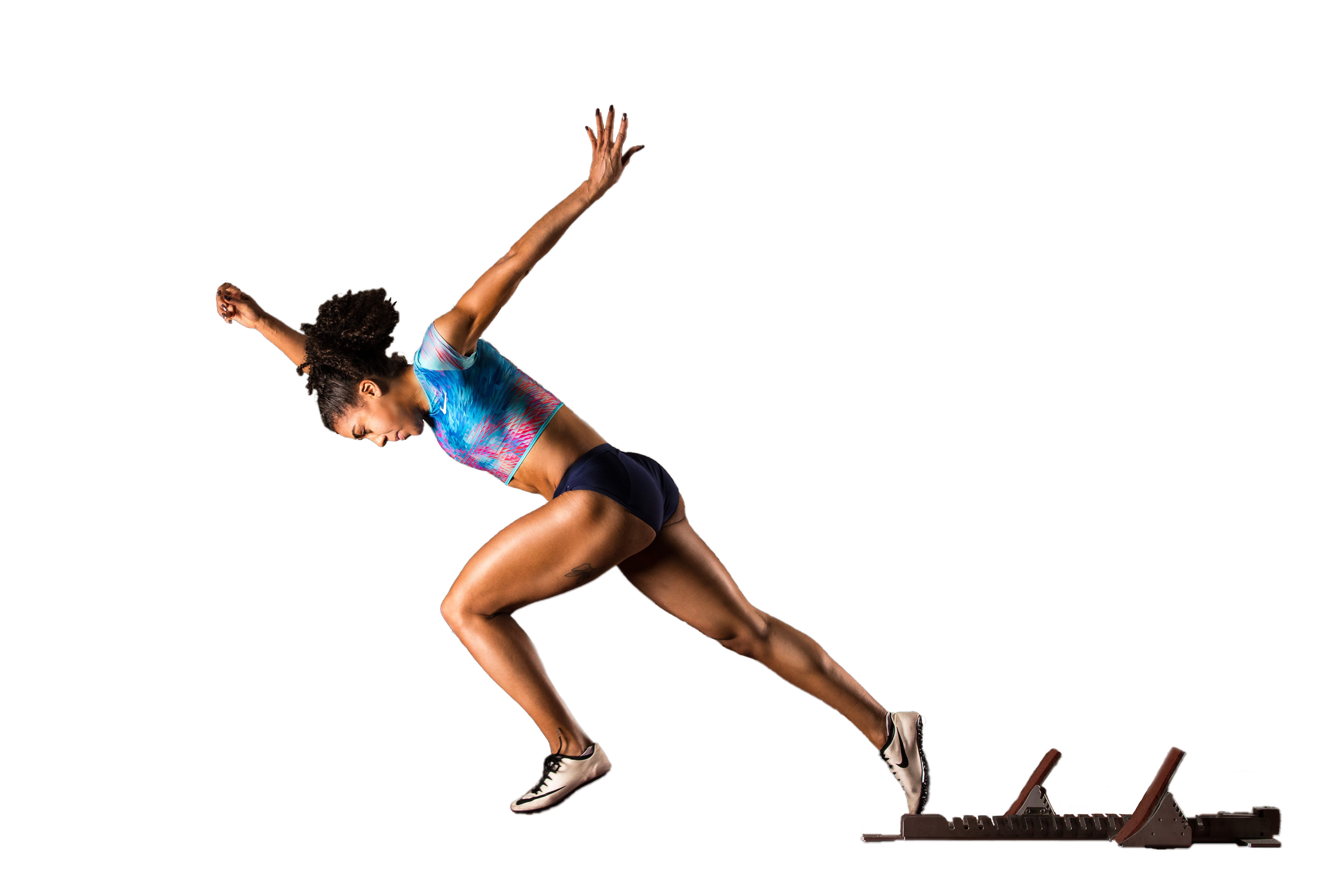 Mujinga Kambundji at the start